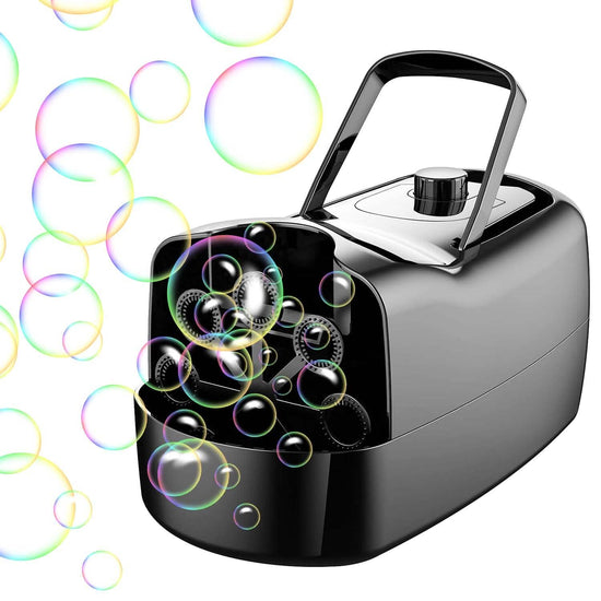 Portable Bubble Blowing Machine  with 2 Speeds Handle 3000-4000 Bubbles Per Minute Plug-In Battery Powered