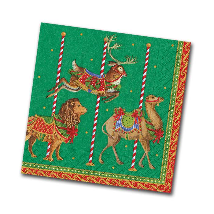 Merry Go Round Cocktail Napkins (Green)