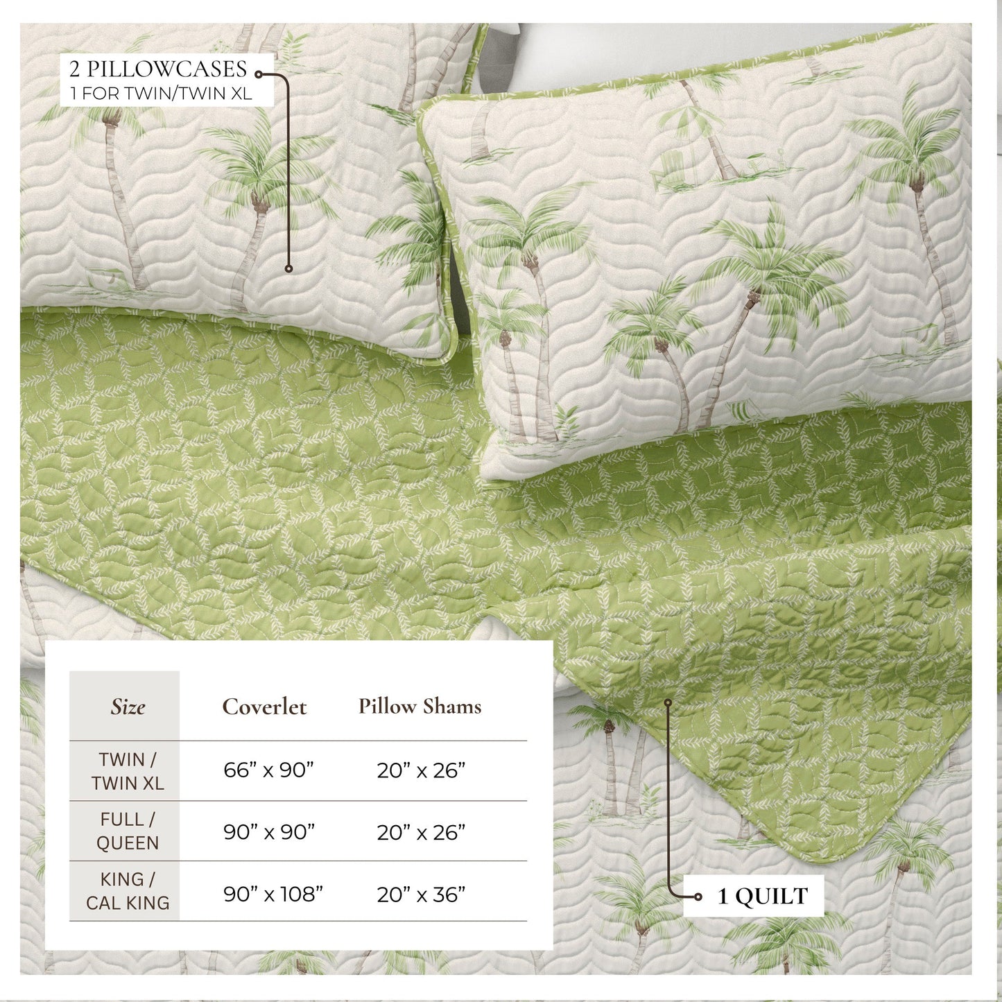 West Palm Trees Coastal Quilt Set - Coronado Collection