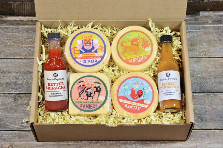 Deluxe Hot and Spicy Gift Collection, gourmet gift basket for birthdays, holidays and special occasions from Cedar & Spice Gifts