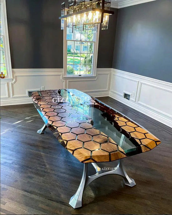 Hexagon Resin Dining Table