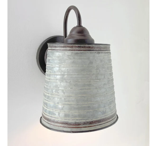 Corrugated Rustic Barn Metal Farmhouse Wall Light Fixture