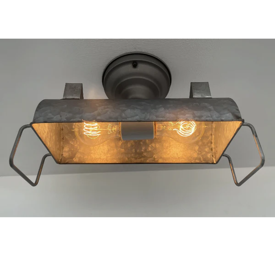 INDUSTRIAL GALVANIZED Ceiling Light Fixture