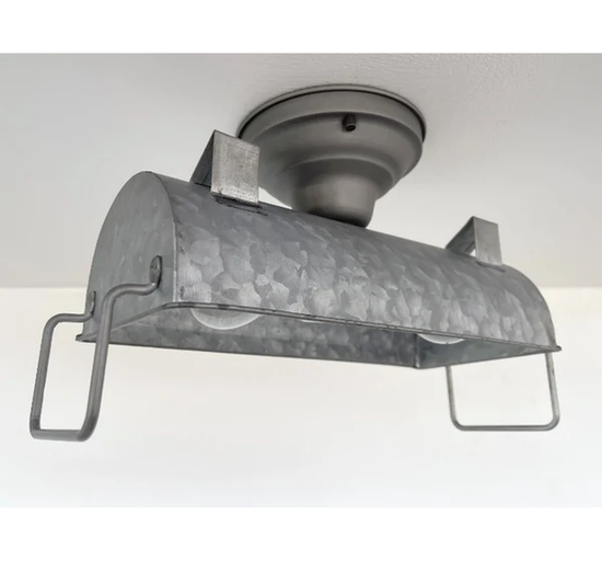 INDUSTRIAL GALVANIZED Ceiling Light Fixture