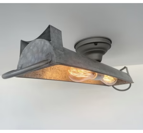 GALVANIZED DOME Ceiling Light Fixture (3 sizes)