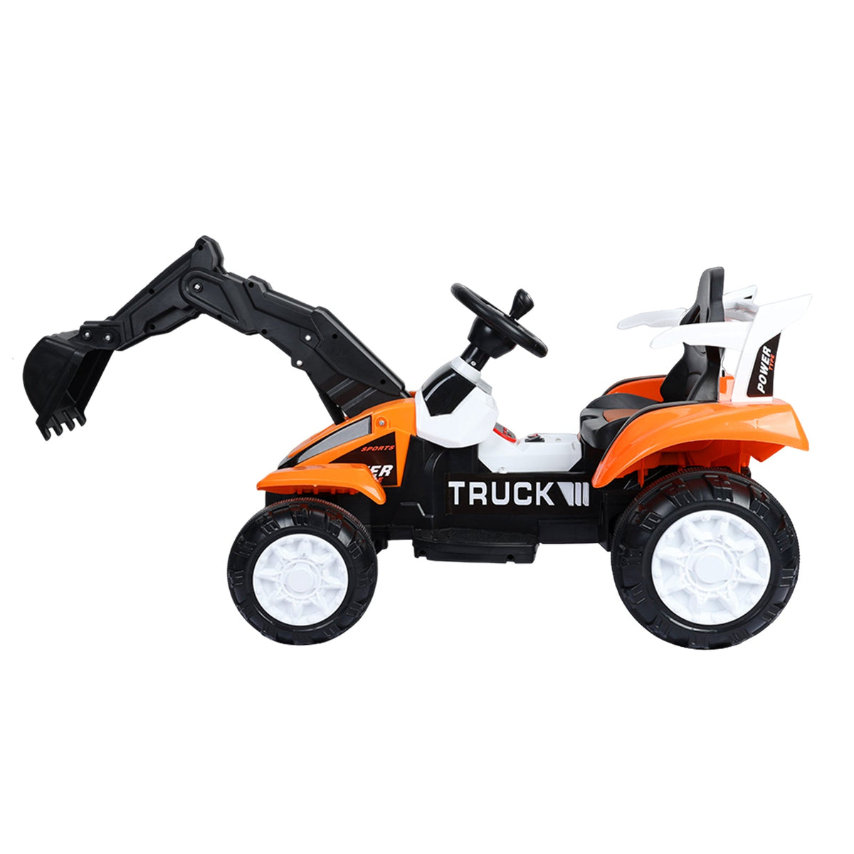Battery-Powered Ride-On Excavator with Motorized Arm and Forward/Backward Movement