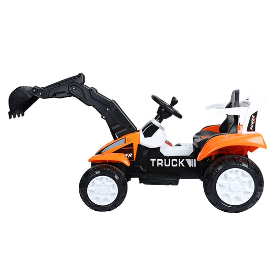 Electric Ride-On Excavator Digger with Motorized Arm and Music Sounds Construction Vehicle