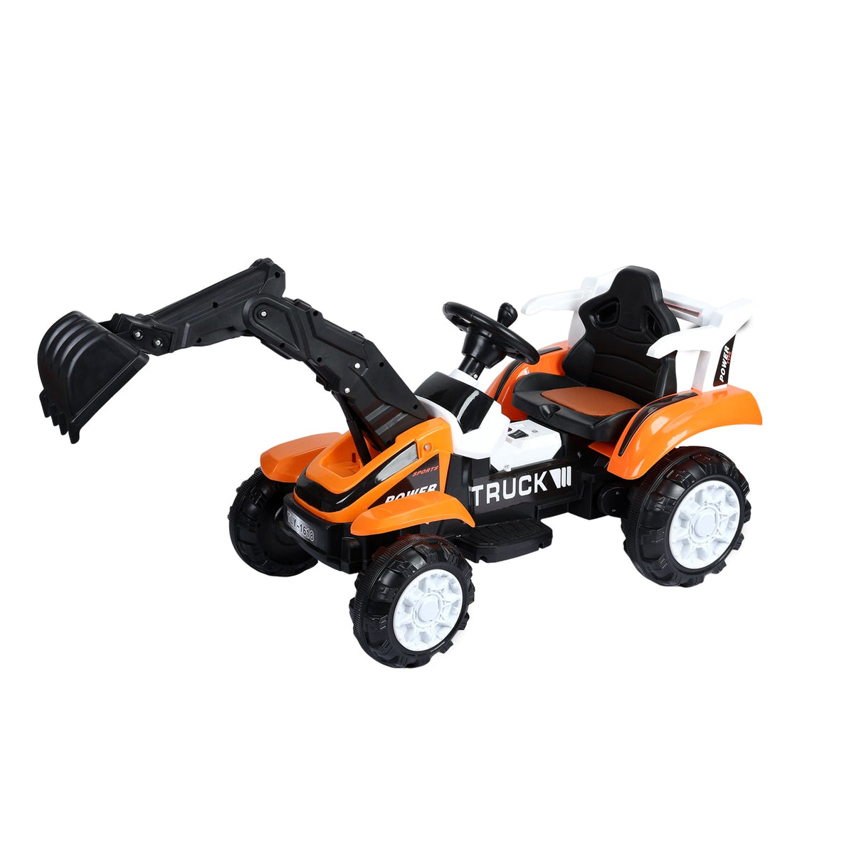 Electric Ride-On Excavator Digger with Motorized Arm and Music Sounds Construction Vehicle