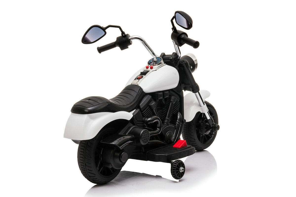 Kids Ride-On Harley Chopper Style Bike with Safety Training Wheels and 6V Battery