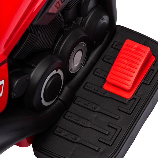 6V Red Ride-On Motorcycle and Bubble Car with Music