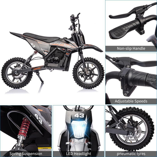 36V Battery-Powered Off-Road Electric Ride-On Motorcycle for Kids