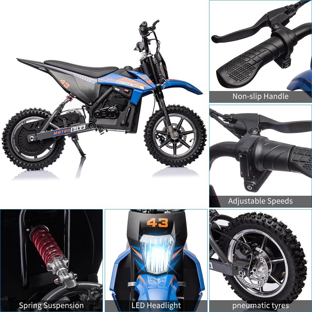 36V Battery-Powered Off-Road Electric Ride-On Motorcycle for Kids