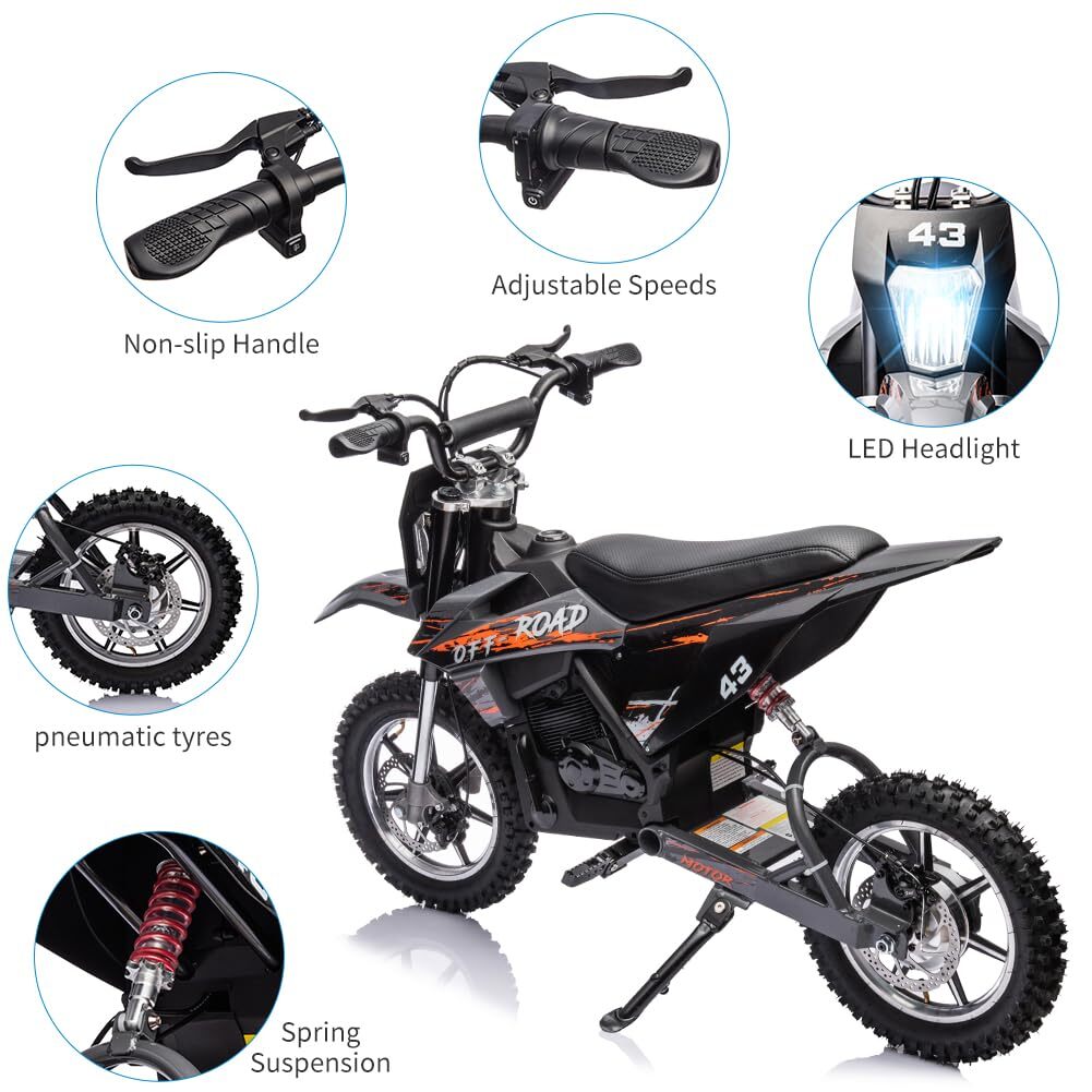 36V Battery-Powered Off-Road Electric Ride-On Motorcycle for Kids