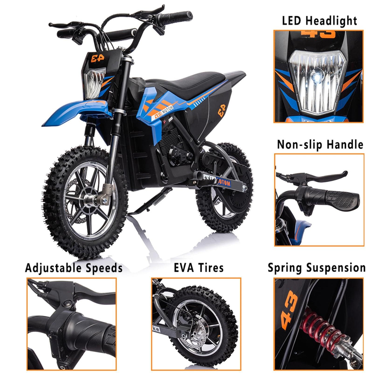 36V Battery-Powered Off-Road Electric Ride-On Motorcycle for Kids