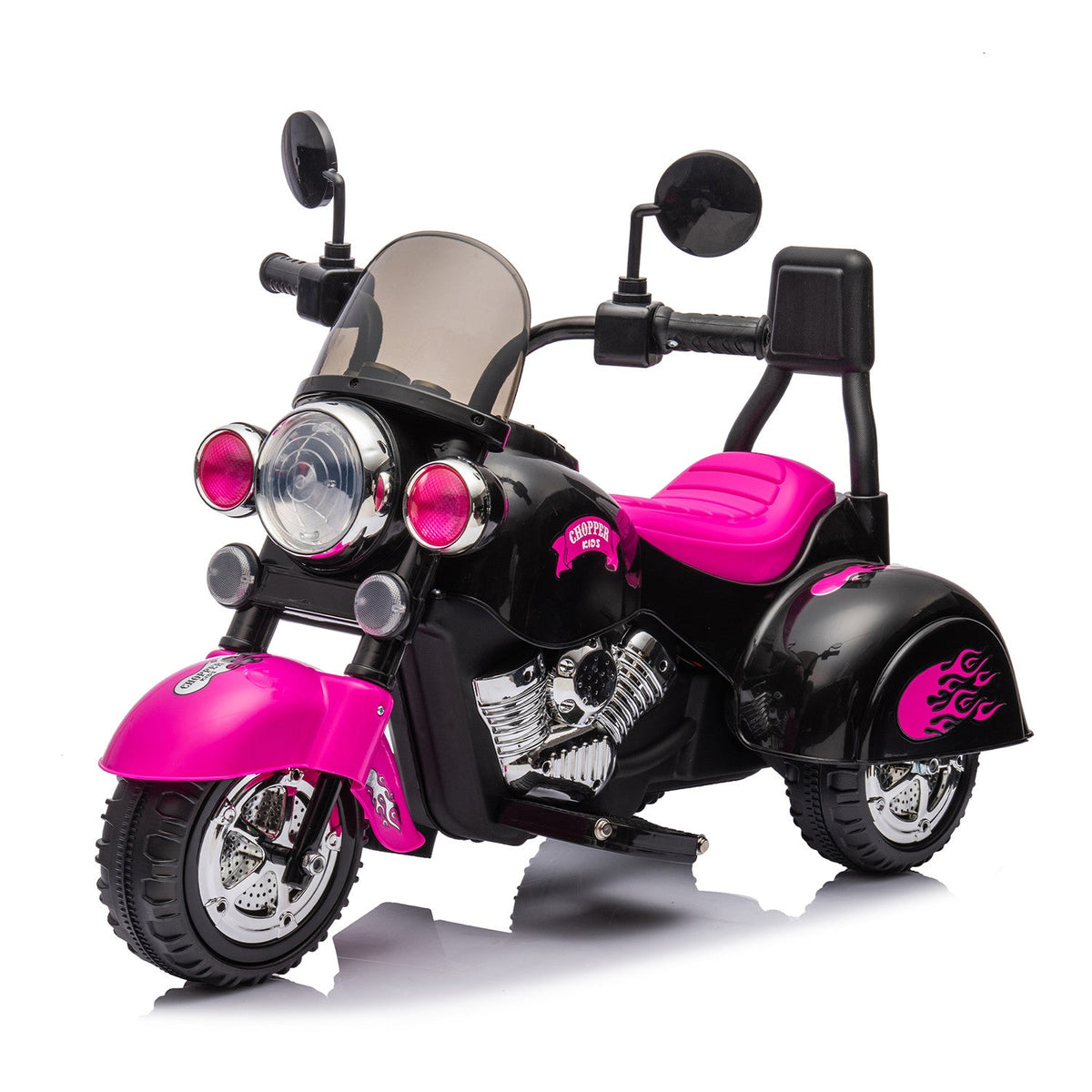 Electric 6V 3-Wheel Ride-On Motorcycle with LED Lights for Toddlers and Kids