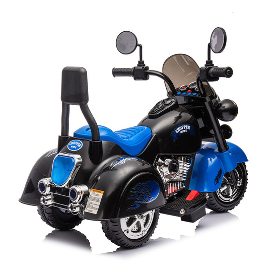 Electric 6V 3-Wheel Ride-On Motorcycle with LED Lights for Toddlers and Kids