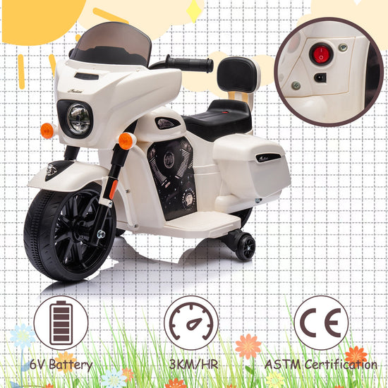 6V Electric Kids Ride-On Dirt Bike with USB AUX Music and Headlight