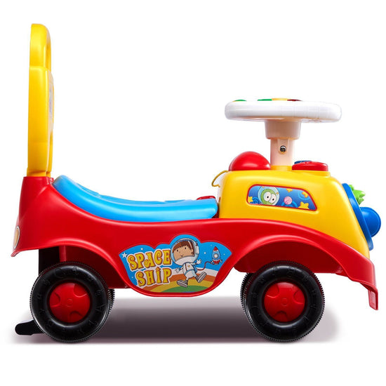 Toddler Ride-On Push Car with Music and Steering Wheel for Ages 1-3