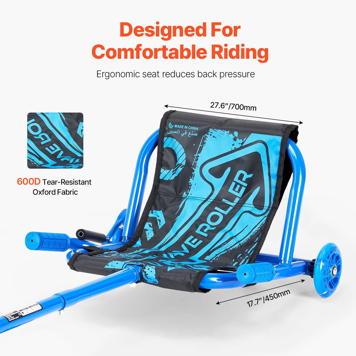 Kids Ride-On Drift Scooter Cart with Zig-Zag Motion for Ages 10+ and 198 lbs Capacity