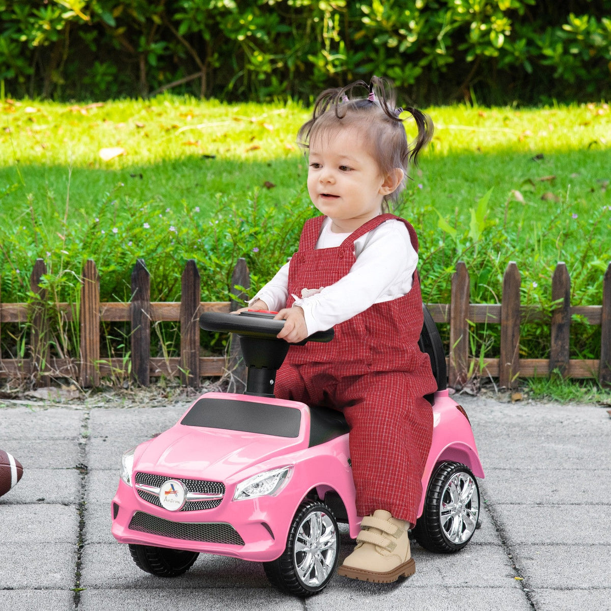 Ride-On Sliding Car with Horn, Music, Lights, and Storage – No Power Needed