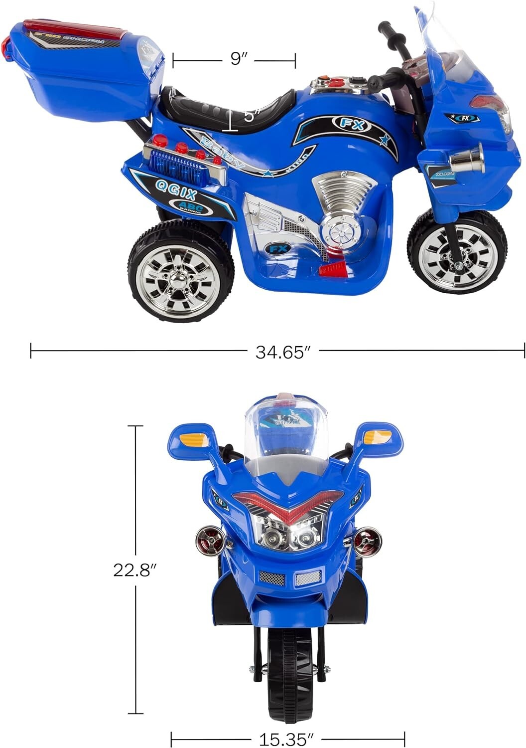 Battery-Powered 3-Wheel Ride-On Motorcycle Trike for Kids