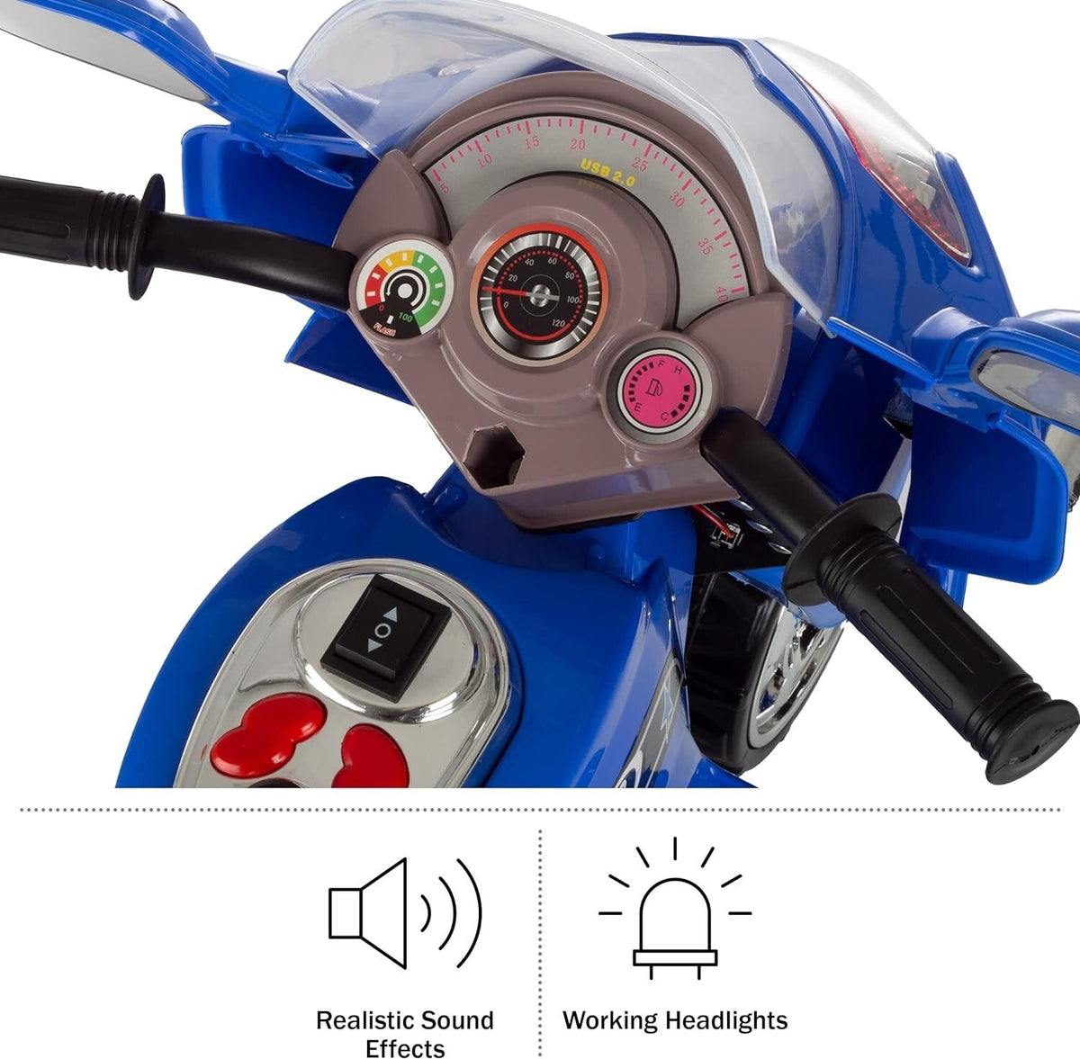 Battery-Powered 3-Wheel Ride-On Motorcycle Trike for Kids