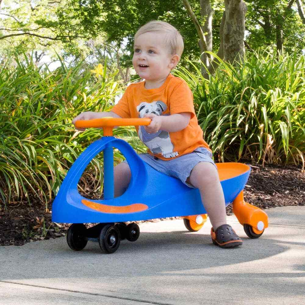 Blue and Orange Wiggle Ride-On Toy Car for Kids
