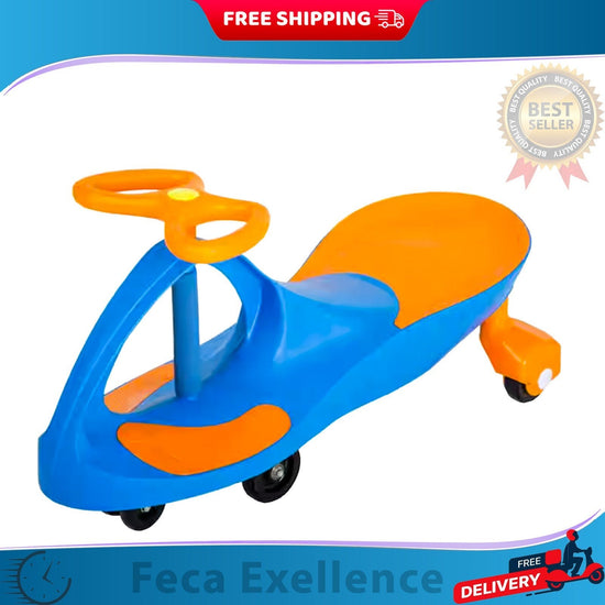 Blue and Orange Wiggle Ride-On Toy Car for Kids