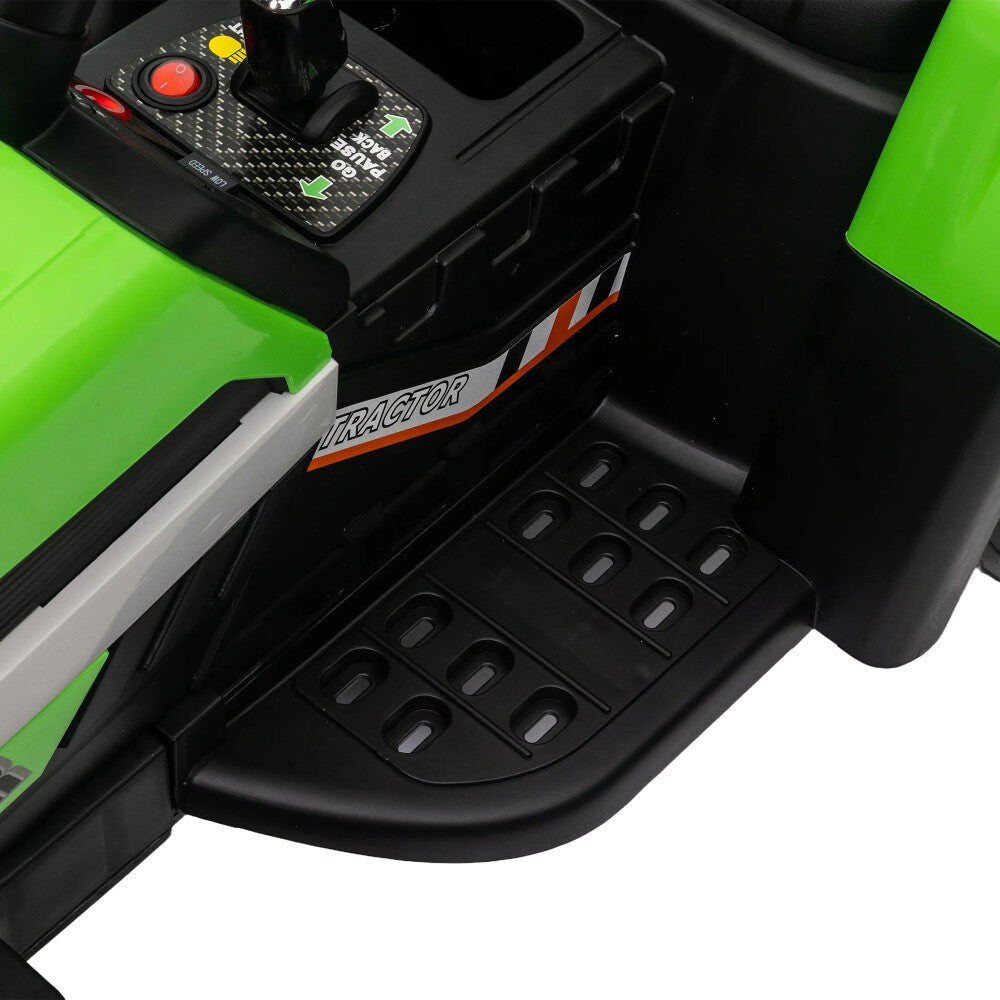 12V Battery-Powered Ride-On Electric Tractor Toy with Trailer and Remote Control
