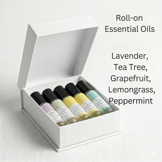 Natural Essential Oil Roll-On Set – 5 Aromatherapy Oils
