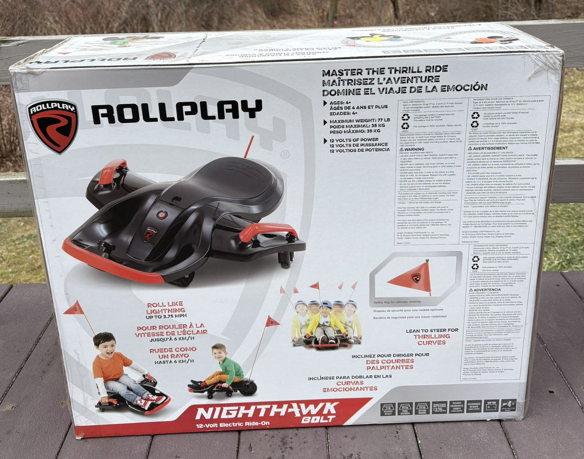 Night Hawk 12V Electric Ride-On Toy in Black and Red