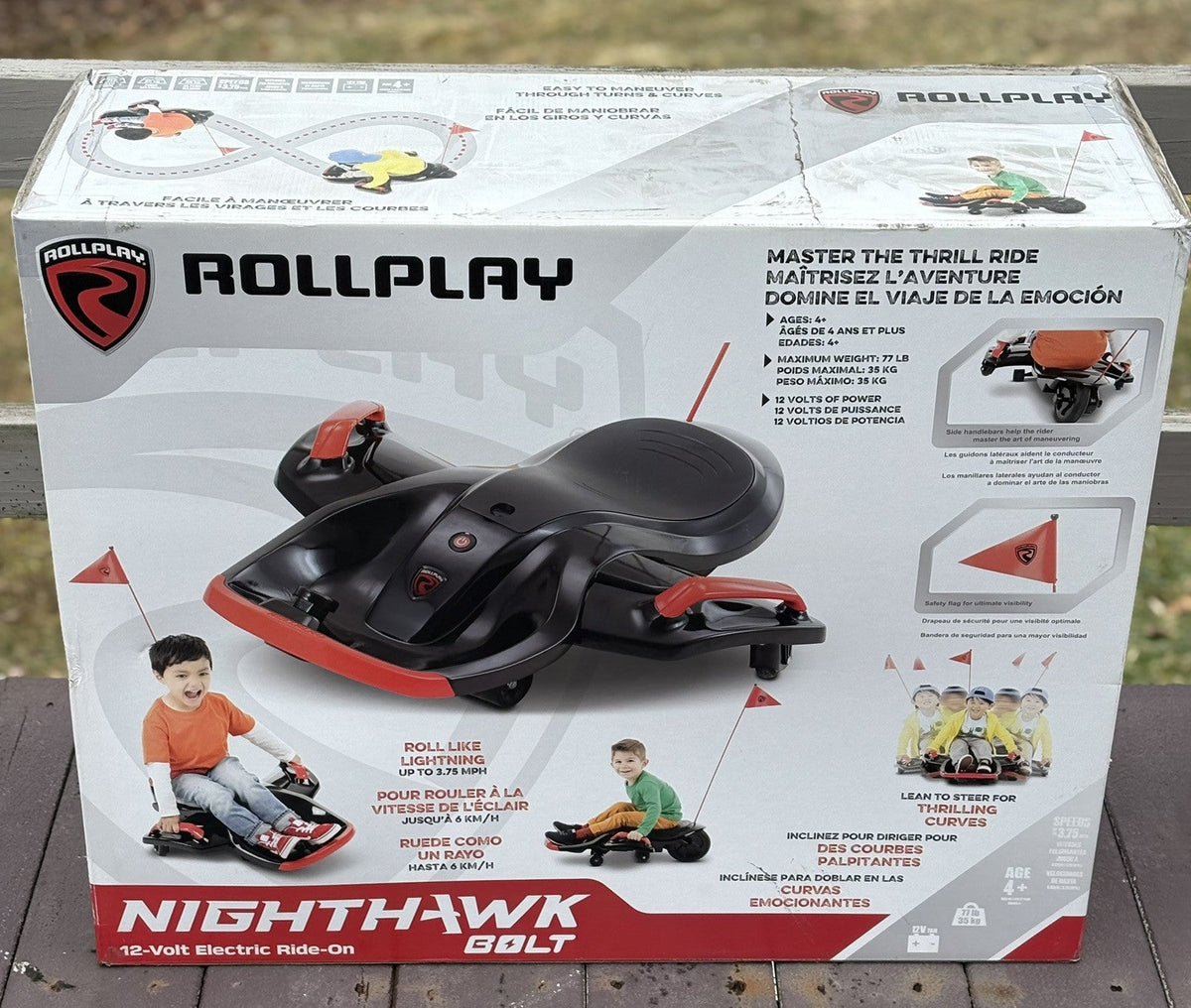 Night Hawk 12V Electric Ride-On Toy in Black and Red
