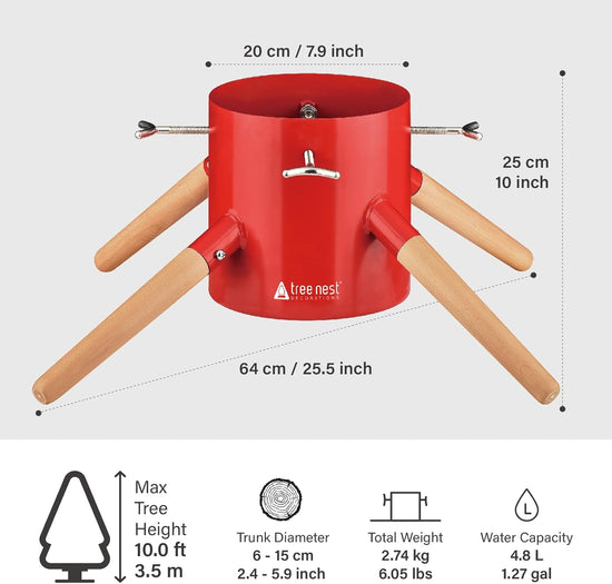 Family Christmas Tree Stand - Medium - Red