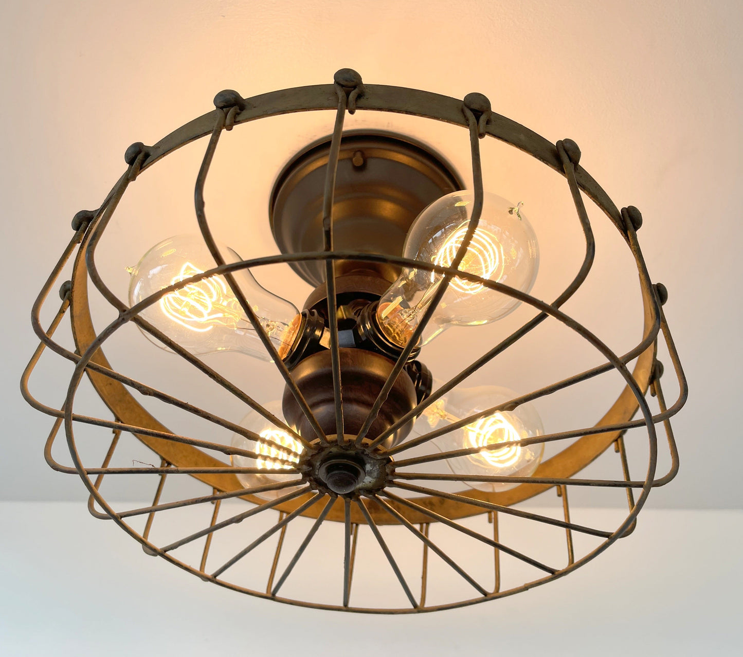 Rustic Industrial Cage Ceiling Light | 11.5"