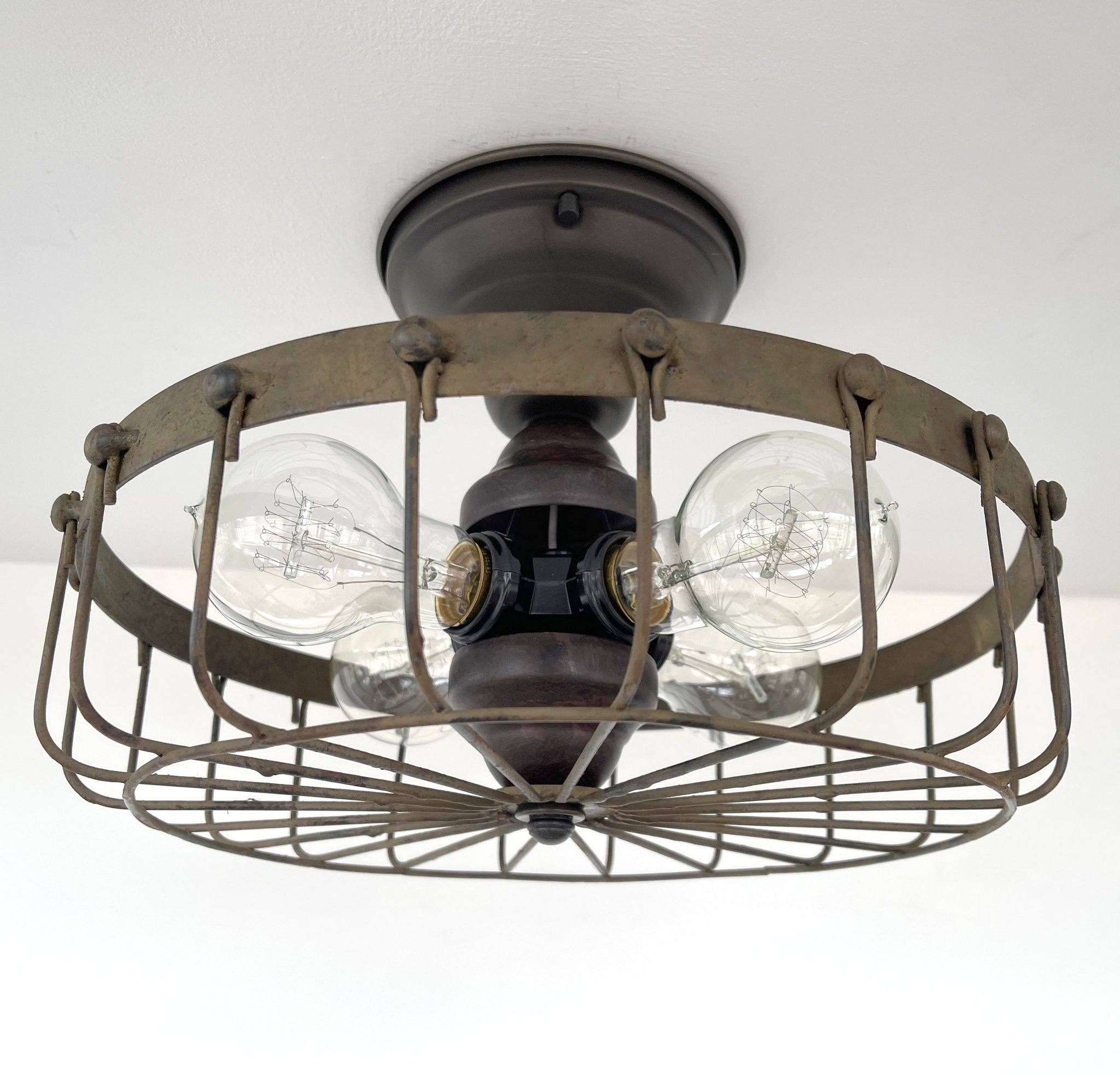 Rustic Industrial Cage Ceiling Light | 11.5"