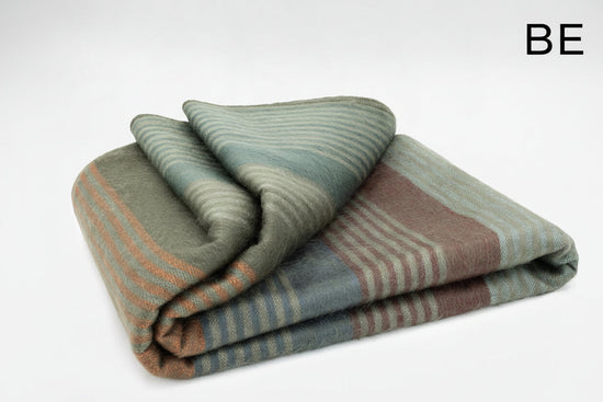 Alpaca Bed Blanket - Striped