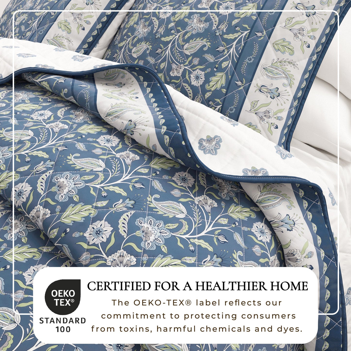 Floral Boho Printed Cotton Quilt Set - Indira Collection