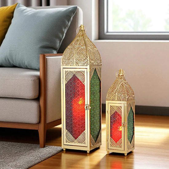 Set of 2 Moroccan Candle Lanterns Candle Holder