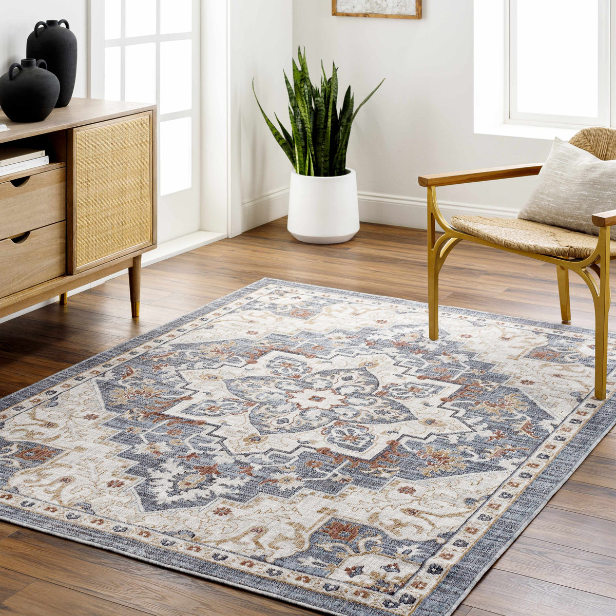 Lewa Blue Outdoor Area Rug - Clearance