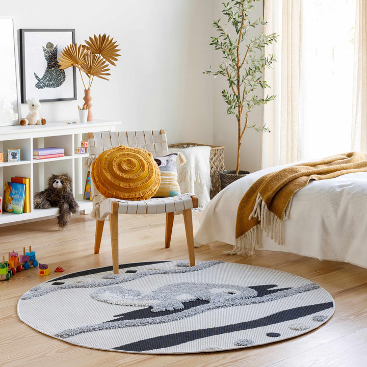 Kids Dinosaur Animal Print Nursery Outdoor Area Rug - Clearance