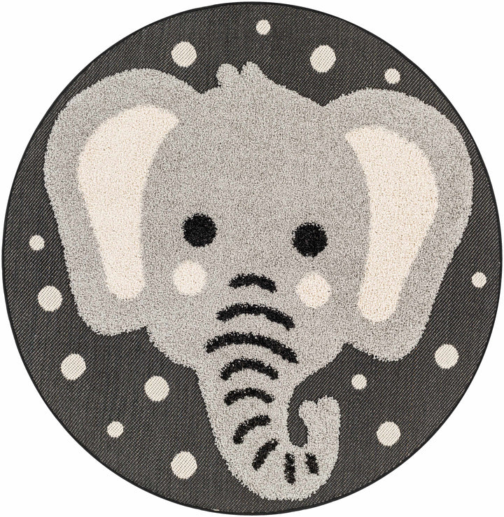 Kids Elephant Animal Print Nursery Outdoor Area Rug - Clearance