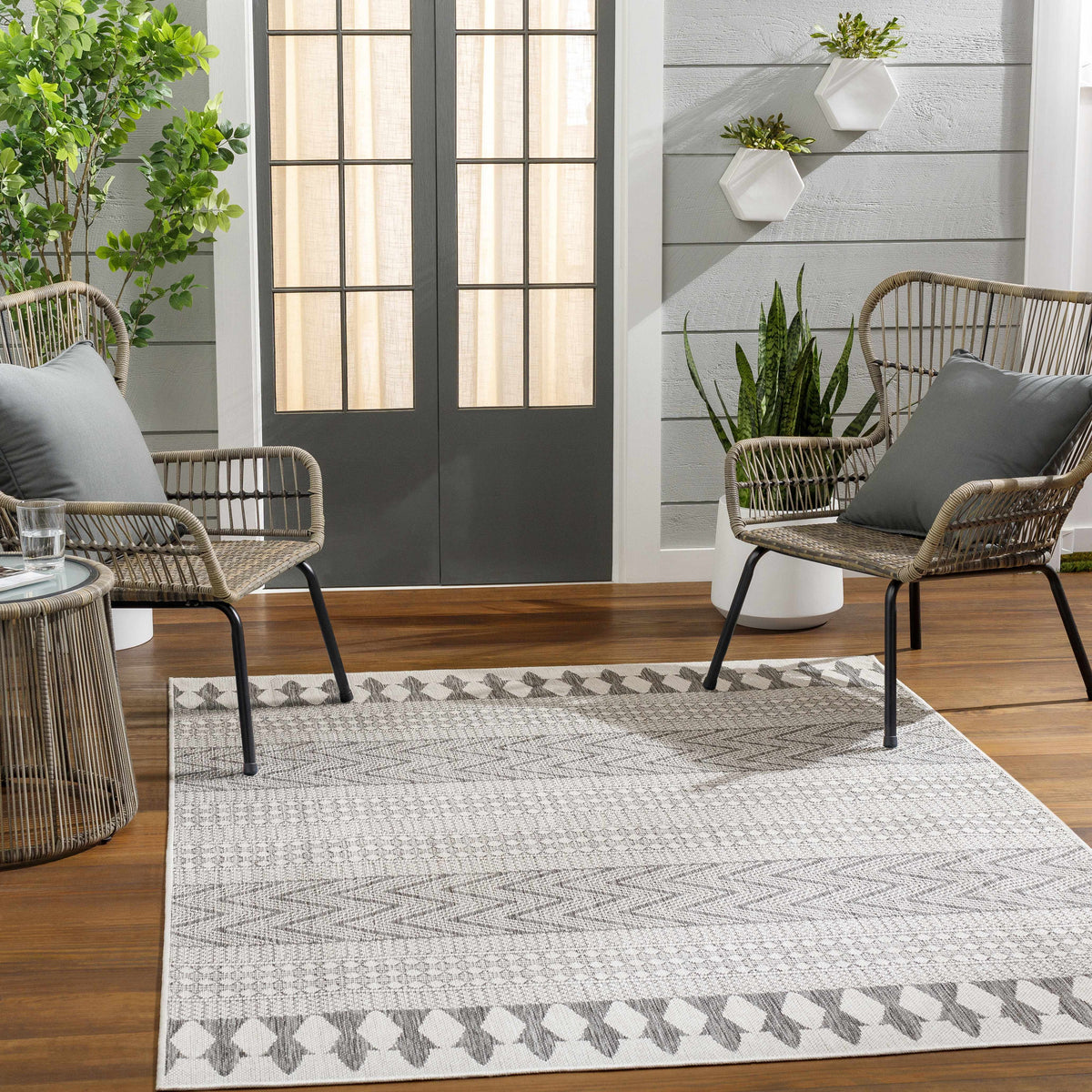 Asif Gray Outdoor Area Rug - Clearance