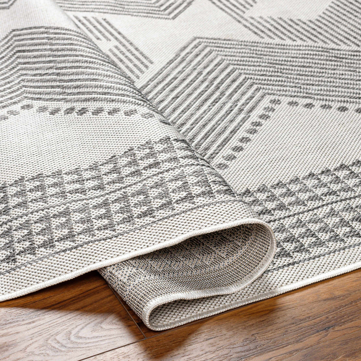 Evana Gray Outdoor Area Rug - Clearance
