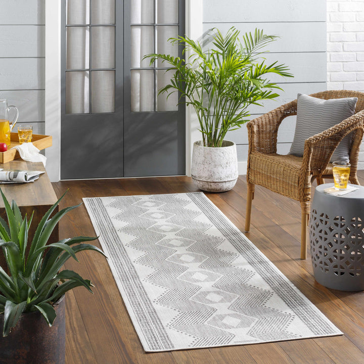 Evana Gray Outdoor Area Rug - Clearance