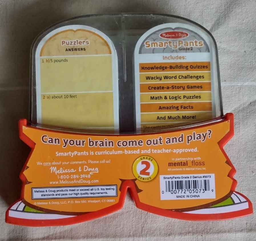 Smarty Pants- Melissa & Doug-120 Brain Building Cards with Questions Puzzles and Games
