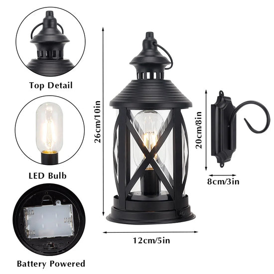 10'' Tall Decorative Cordless Table Lamps LED Edison Lights Hanging Lamps