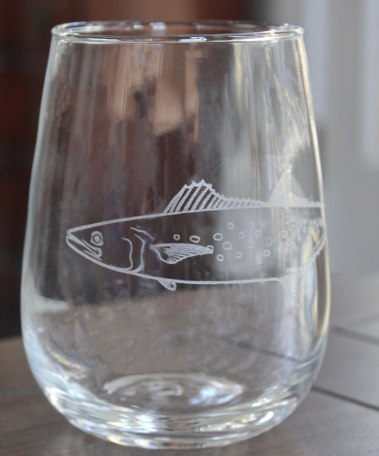 Spanish Mackerel Laser Engraved Glasses