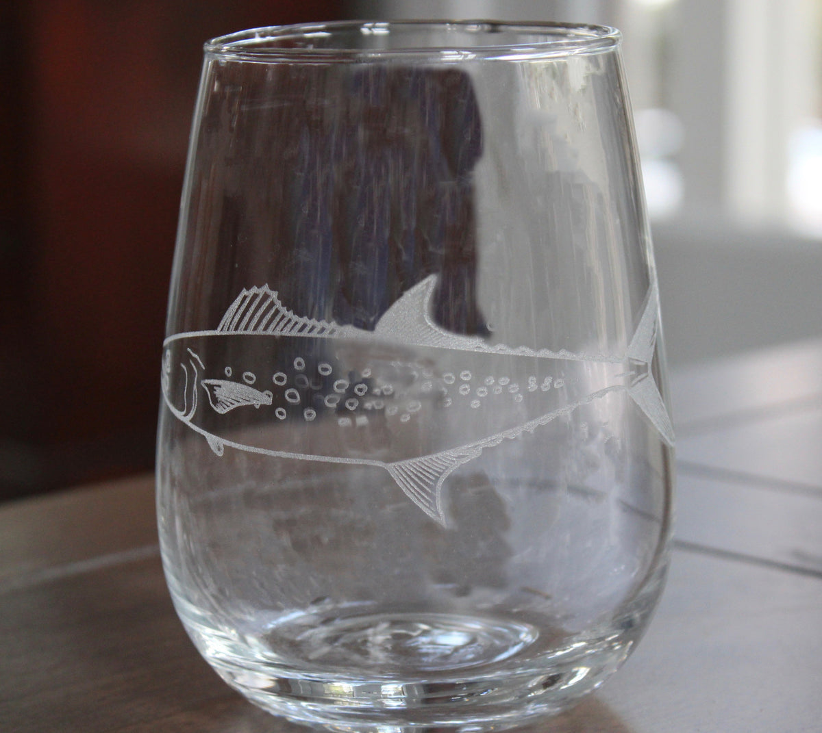 Spanish Mackerel Laser Engraved Glasses