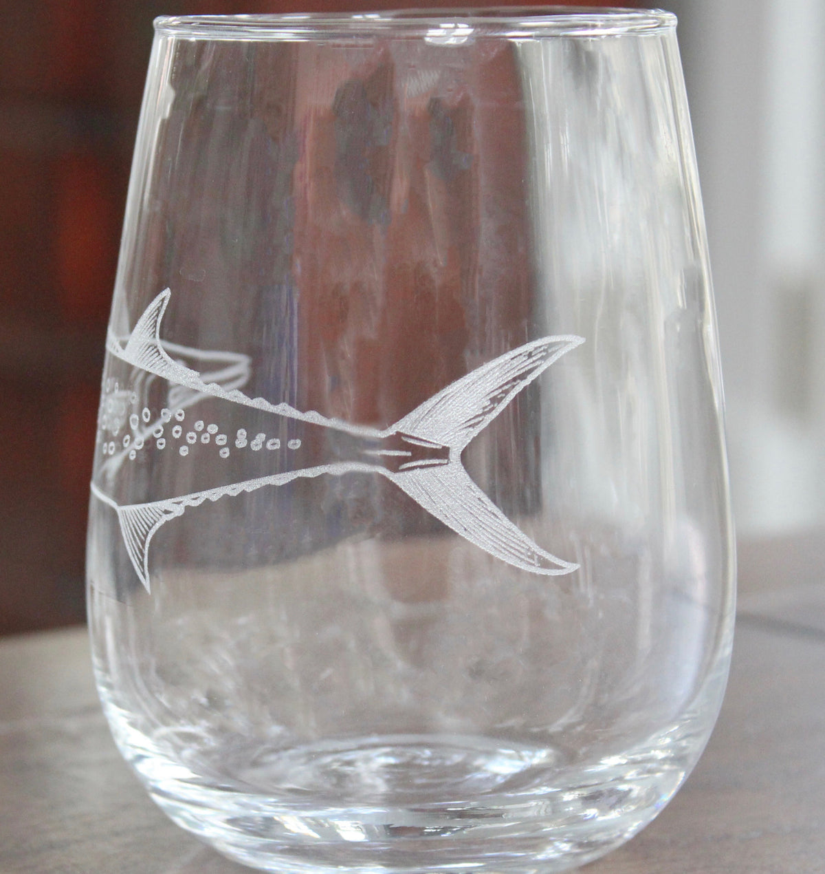 Spanish Mackerel Laser Engraved Glasses