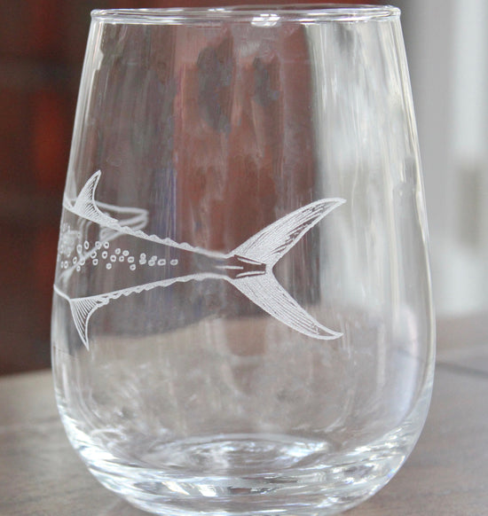 Spanish Mackerel Laser Engraved Glasses